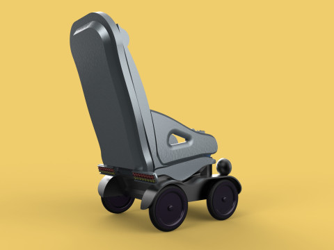 SELF-DRIVING SMART ELECTRIC WHEELCHAIR AUTONOMOUS ROBOT VEHICLE 3D Model
