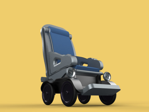 SELF-DRIVING SMART ELECTRIC WHEELCHAIR AUTONOMOUS ROBOT VEHICLE 3D Model