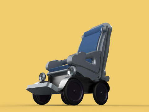 SELF-DRIVING SMART ELECTRIC WHEELCHAIR AUTONOMOUS ROBOT VEHICLE 3D Model