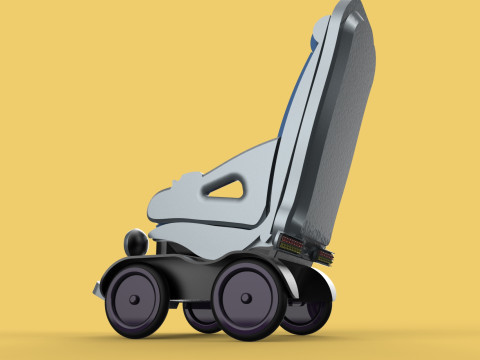 SELF-DRIVING SMART ELECTRIC WHEELCHAIR AUTONOMOUS ROBOT VEHICLE 3D Model