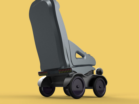 SELF-DRIVING SMART ELECTRIC WHEELCHAIR AUTONOMOUS ROBOT VEHICLE 3D Model