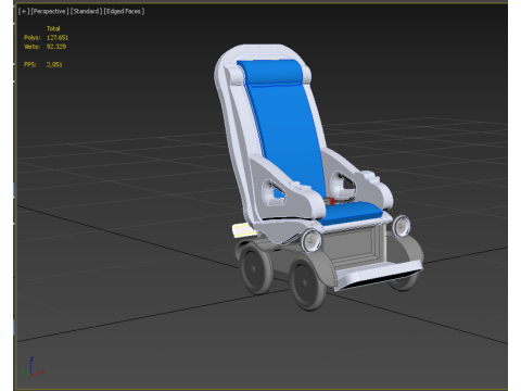 SELF-DRIVING SMART ELECTRIC WHEELCHAIR AUTONOMOUS ROBOT VEHICLE 3D Model