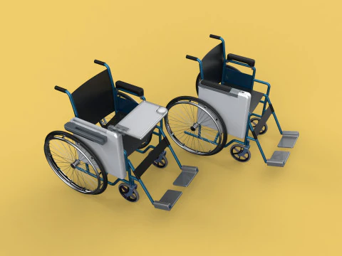 SILLA DE RUEDAS ASIENTO BANDEJA DE REGAZO MESA COPA PORTAVASOS PLEGABLE RETR&Aacute;CTIL Modelo 3D
