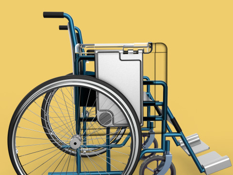 WHEELCHAIR SEAT LAP TRAY TABLE CUP HOLDER FOLDING RETRACTABLE Modèle 3D