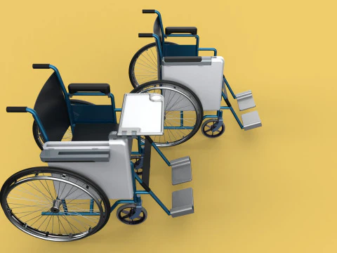 WHEELCHAIR SEAT LAP TRAY TABLE CUP HOLDER FOLDING RETRACTABLE 3D Model