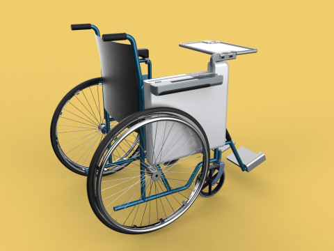 WHEELCHAIR SEAT LAP TRAY TABLE CUP HOLDER FOLDING RETRACTABLE Modèle 3D