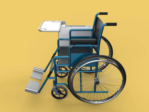 WHEELCHAIR SEAT LAP TRAY TABLE CUP HOLDER FOLDING RETRACTABLE 3D Model