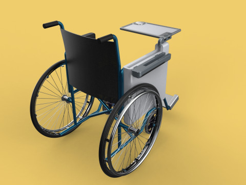 WHEELCHAIR SEAT LAP TRAY TABLE CUP HOLDER FOLDING RETRACTABLE Modèle 3D