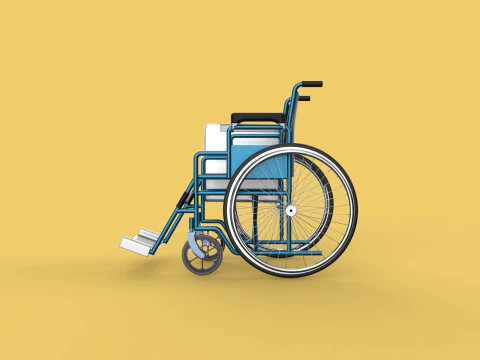 WHEELCHAIR SEAT LAP TRAY TABLE CUP HOLDER FOLDING RETRACTABLE 3D Model