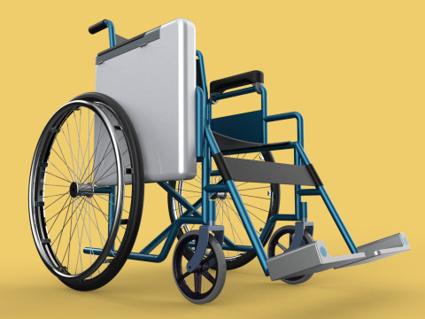 WHEELCHAIR SEAT LAP TRAY TABLE CUP HOLDER FOLDING RETRACTABLE Modèle 3D