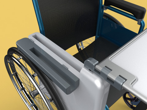WHEELCHAIR SEAT LAP TRAY TABLE CUP HOLDER FOLDING RETRACTABLE Modèle 3D