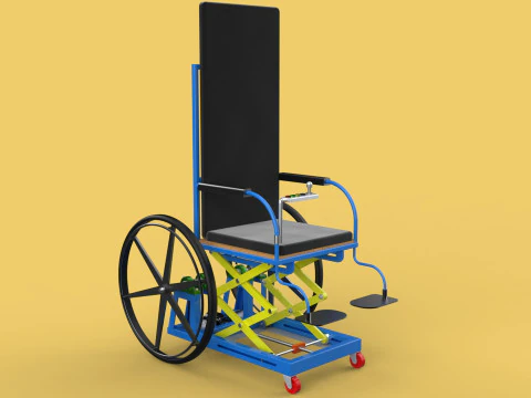 Y&Uuml;KSELEN ELEKTRİKLİ TEKERLEKLİ SANDALYE AYARLANABİLİR Y&Uuml;KSEKLİK AYARLANABİLİR 3D Model