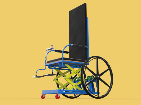 ELEVATING POWER ELECTRIC WHEELCHAIR ADJUSTABLE HEIGHT STANDING 3D Model