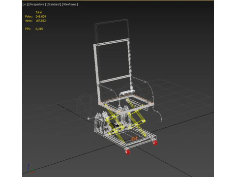 ELEVATING POWER ELECTRIC WHEELCHAIR ADJUSTABLE HEIGHT STANDING 3D Model