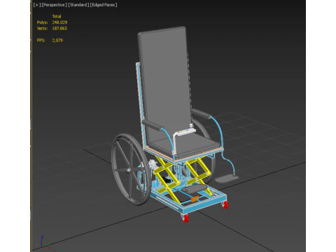 ELEVATING POWER ELECTRIC WHEELCHAIR ADJUSTABLE HEIGHT STANDING 3D Model