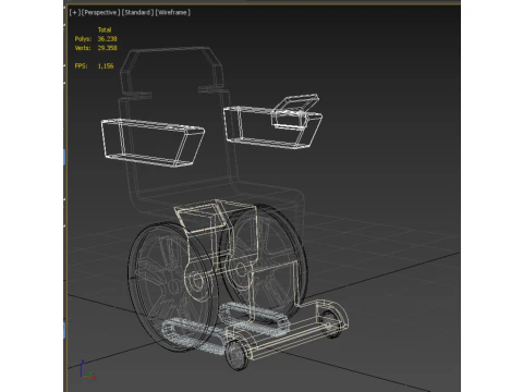 SMART WHEELCHAIR ELECTRIC AUTONOMOUS ROBOT CLIMBING STAIRS LIFT 3D Model