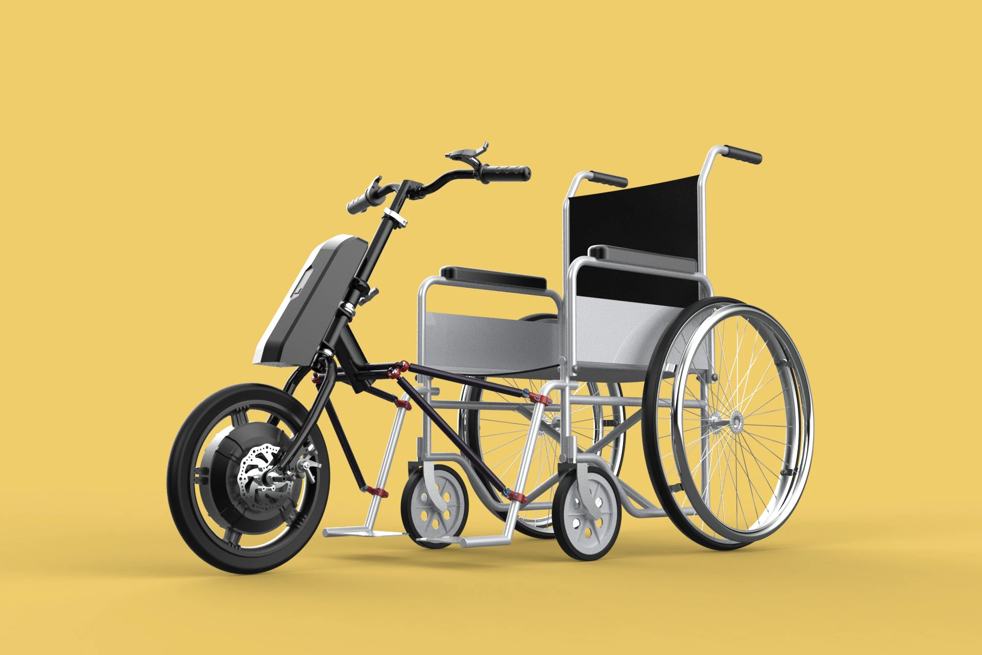 POWER ASSIST ELECTRIC MOTOR ATTACHMENT HANDCYCLE BIKE WHEELCHAIR 3D Model .c4d .max .obj .3ds .fbx .stl .blend 