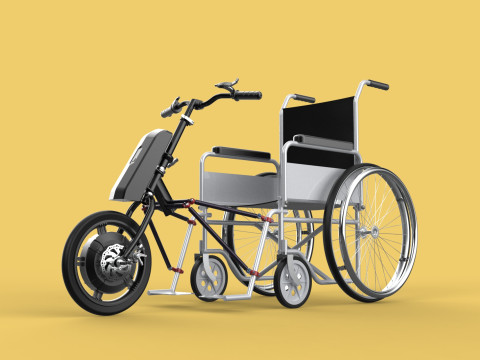 POWER ASSIST ELECTRIC MOTOR ATTACHMENT HANDCYCLE BIKE WHEELCHAIR 3D Model