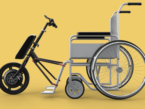 POWER ASSIST ELECTRIC MOTOR ATTACHMENT HANDCYCLE BIKE WHEELCHAIR 3D Model
