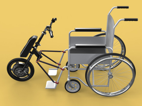 POWER ASSIST ELECTRIC MOTOR ATTACHMENT HANDCYCLE BIKE WHEELCHAIR 3D Model