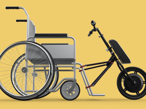 POWER ASSIST ELECTRIC MOTOR ATTACHMENT HANDCYCLE BIKE WHEELCHAIR 3D Model