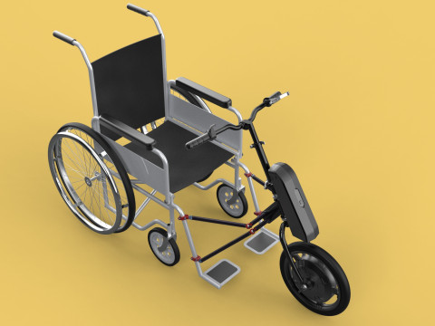 POWER ASSIST ELECTRIC MOTOR ATTACHMENT HANDCYCLE BIKE WHEELCHAIR 3D Model