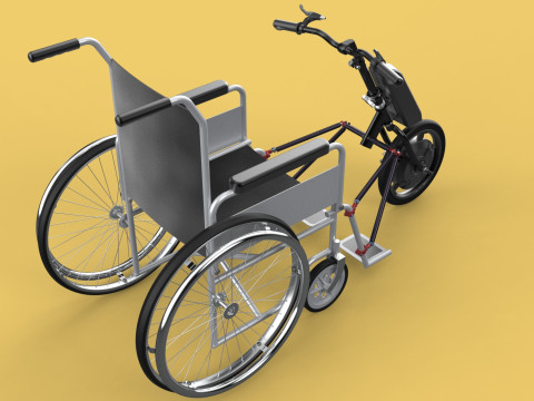 POWER ASSIST ELECTRIC MOTOR ATTACHMENT HANDCYCLE BIKE WHEELCHAIR 3D Model