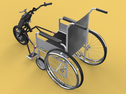 POWER ASSIST ELECTRIC MOTOR ATTACHMENT HANDCYCLE BIKE WHEELCHAIR 3D Model