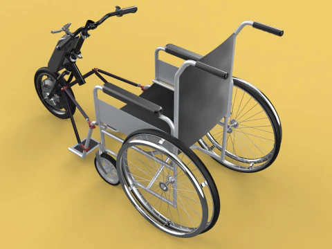 POWER ASSIST ELECTRIC MOTOR ATTACHMENT HANDCYCLE BIKE WHEELCHAIR 3D Model