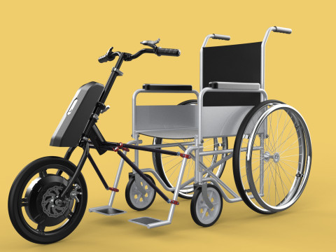 POWER ASSIST ELECTRIC MOTOR ATTACHMENT HANDCYCLE BIKE WHEELCHAIR 3D Model