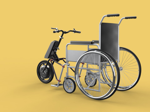 POWER ASSIST ELECTRIC MOTOR ATTACHMENT HANDCYCLE BIKE WHEELCHAIR 3D Model