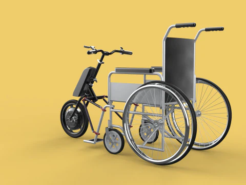 POWER ASSIST ELECTRIC MOTOR ATTACHMENT HANDCYCLE BIKE WHEELCHAIR 3D Model