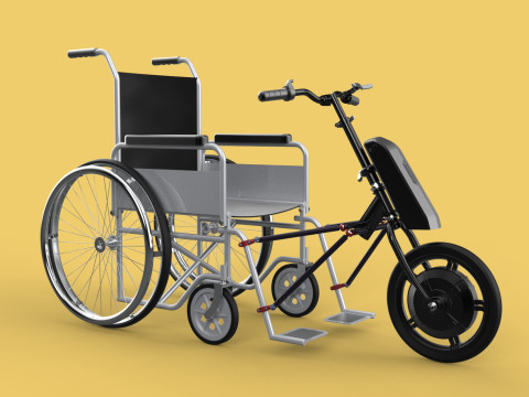 POWER ASSIST ELECTRIC MOTOR ATTACHMENT HANDCYCLE BIKE WHEELCHAIR 3D Model