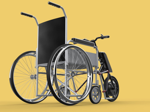 POWER ASSIST ELECTRIC MOTOR ATTACHMENT HANDCYCLE BIKE WHEELCHAIR 3D Model