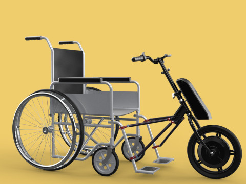POWER ASSIST ELECTRIC MOTOR ATTACHMENT HANDCYCLE BIKE WHEELCHAIR 3D Model