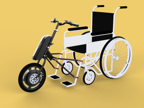 POWER ASSIST ELECTRIC MOTOR ATTACHMENT HANDCYCLE BIKE WHEELCHAIR 3D Model