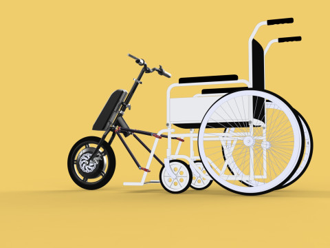 POWER ASSIST ELECTRIC MOTOR ATTACHMENT HANDCYCLE BIKE WHEELCHAIR 3D Model