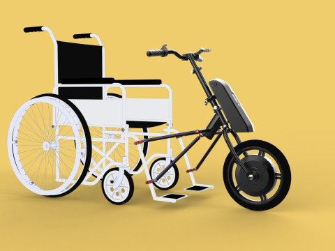 POWER ASSIST ELECTRIC MOTOR ATTACHMENT HANDCYCLE BIKE WHEELCHAIR 3D Model