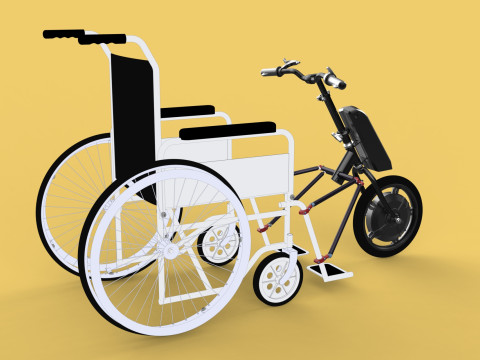 POWER ASSIST ELECTRIC MOTOR ATTACHMENT HANDCYCLE BIKE WHEELCHAIR 3D Model