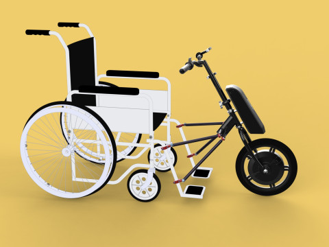 POWER ASSIST ELECTRIC MOTOR ATTACHMENT HANDCYCLE BIKE WHEELCHAIR 3D Model