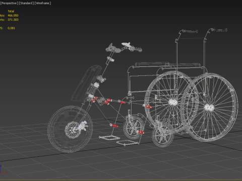 POWER ASSIST ELECTRIC MOTOR ATTACHMENT HANDCYCLE BIKE WHEELCHAIR 3D Model