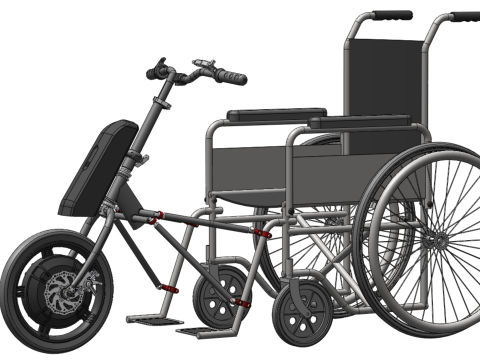POWER ASSIST ELECTRIC MOTOR ATTACHMENT HANDCYCLE BIKE WHEELCHAIR 3D Model