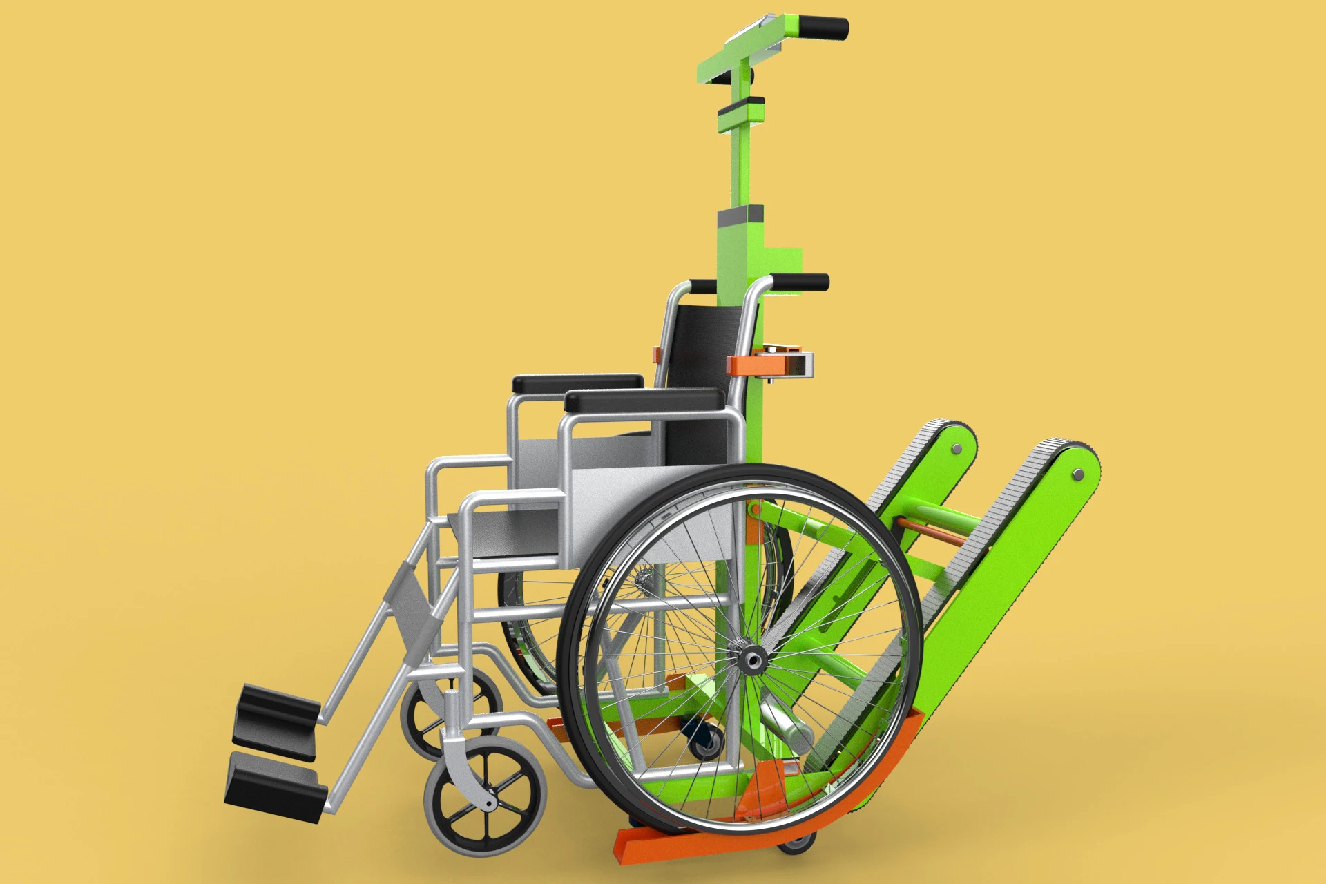 ELECTRIC STAIR CLIMBER ASSIST WHEELCHAIR CRAWLER LIFTS TROLLEY 3D Model .c4d .max .obj .3ds .fbx .stl .blend