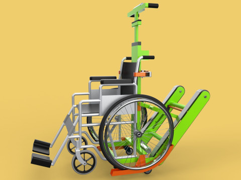 ELECTRIC STAIR CLIMBER ASSIST WHEELCHAIR CRAWLER LIFTS TROLLEY 3D Model