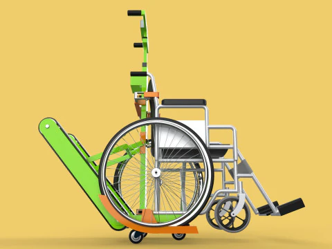 ELECTRIC STAIR CLIMBER ASSIST WHEELCHAIR CRAWLER LIFTS TROLLEY 3D Model