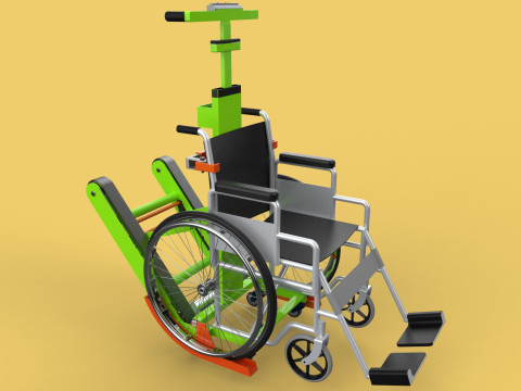 ELECTRIC STAIR CLIMBER ASSIST WHEELCHAIR CRAWLER LIFTS TROLLEY Model 3D