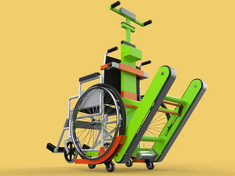 ELECTRIC STAIR CLIMBER ASSIST WHEELCHAIR CRAWLER LIFTS TROLLEY 3D Model