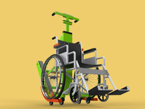 ELECTRIC STAIR CLIMBER ASSIST WHEELCHAIR CRAWLER LIFTS TROLLEY Model 3D