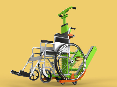 ELECTRIC STAIR CLIMBER ASSIST WHEELCHAIR CRAWLER LIFTS TROLLEY Model 3D