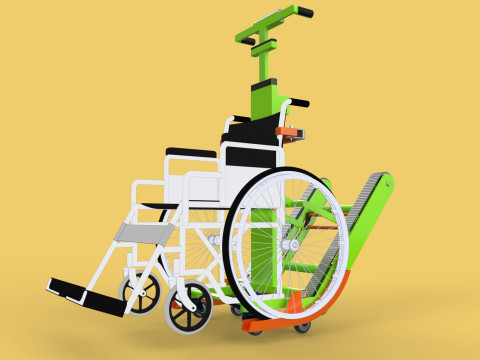 ELECTRIC STAIR CLIMBER ASSIST WHEELCHAIR CRAWLER LIFTS TROLLEY Model 3D